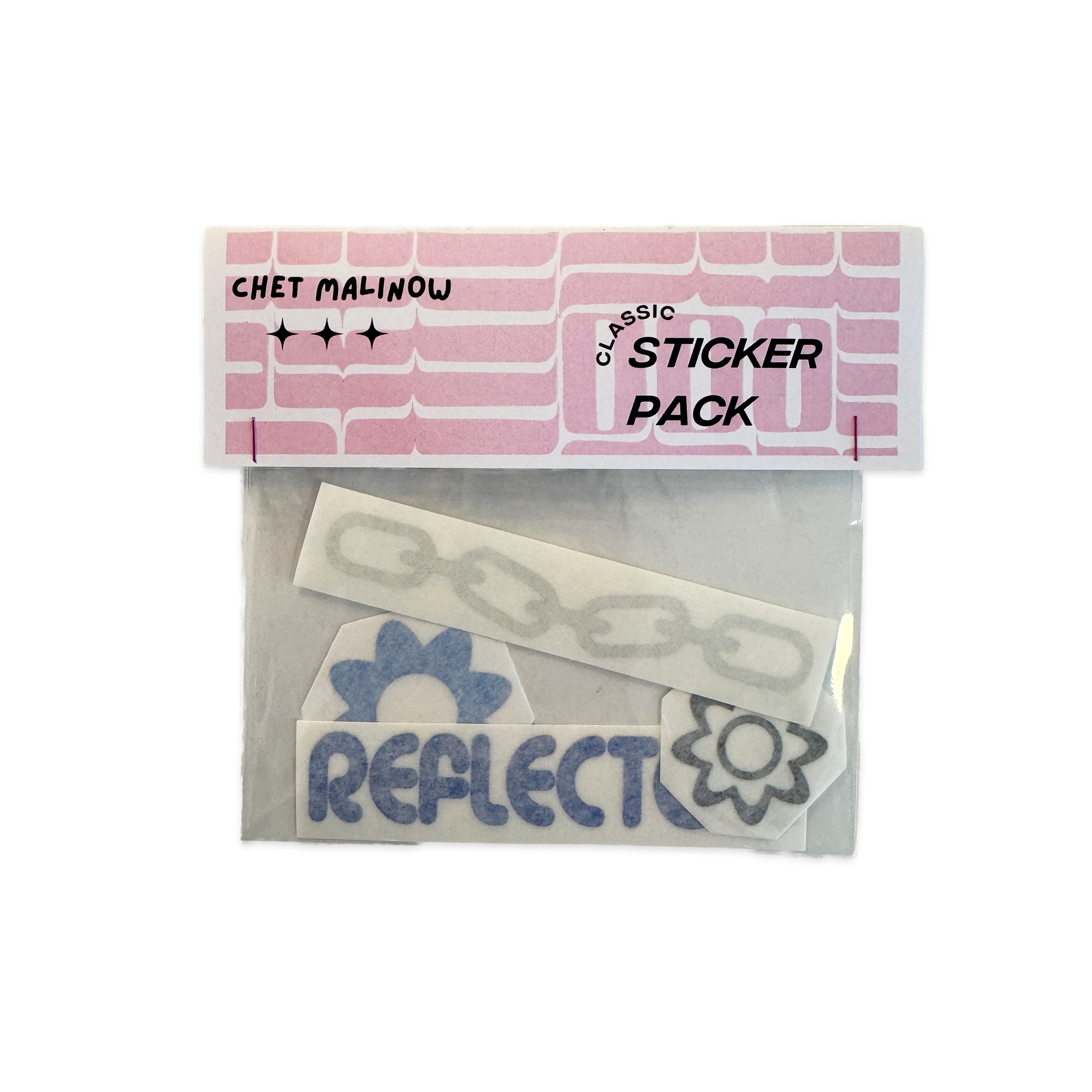 3M reflective vinyl stickers designed by Chet Malinow. Local Portland artist Chet Malinow.