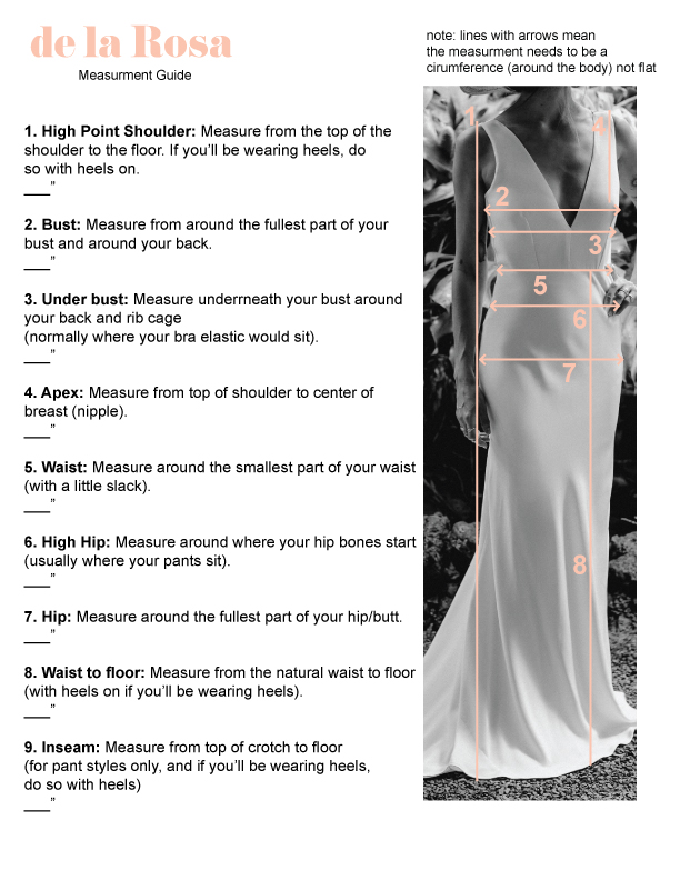 Gown Measurements | Samyakk