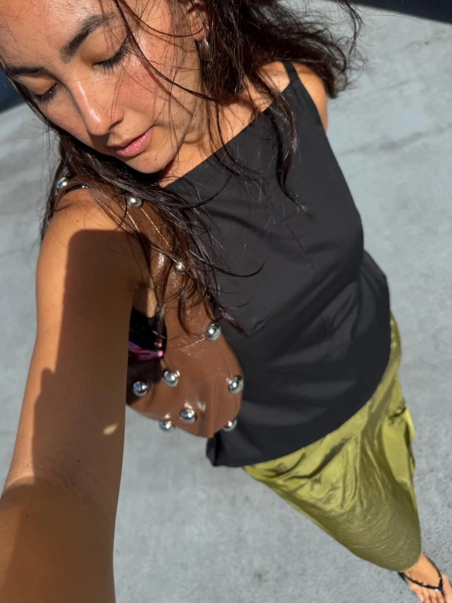 Aja in the Paula Tank in Japanese Cotton Poplin- a versatile favorite🖤