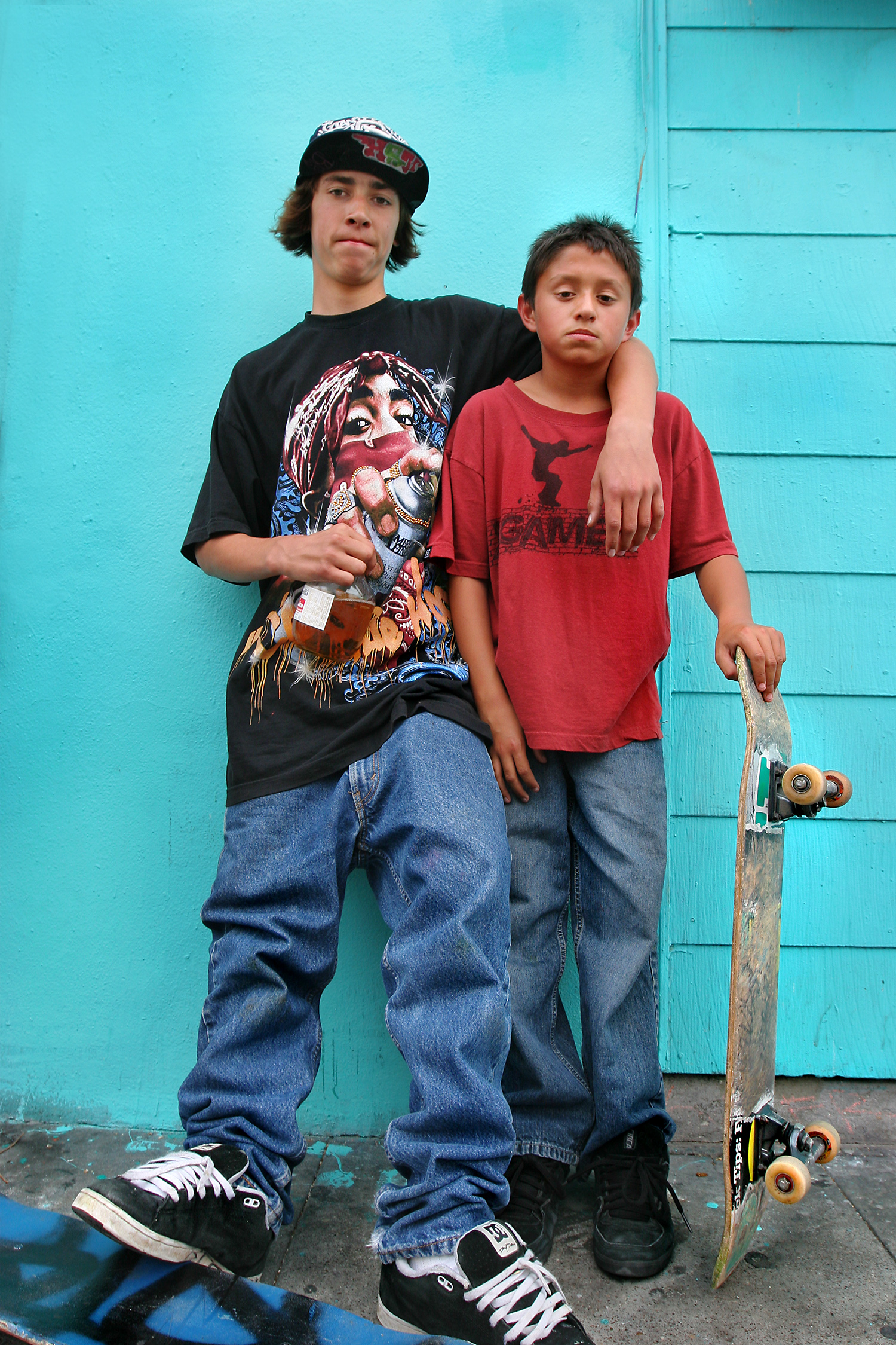 Kids in front of Pop's Bar in the Mission District of San Francisco.