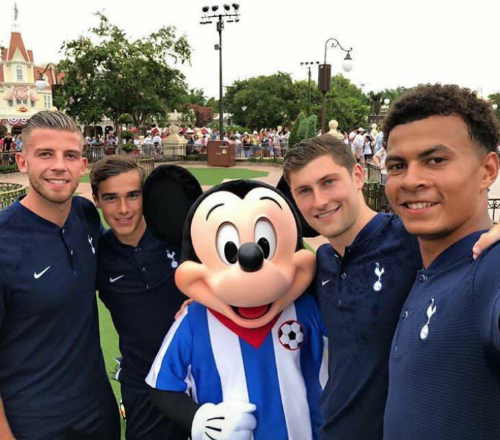 Lads on Tour: Toby Alderweireld, Harry Winks, Moussa Sissoko, Ben Davies and Dele Alli enjoying some downtime at Disneyworld, Orlando