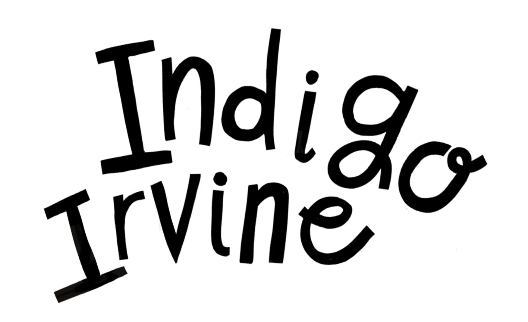 Black and white illustration with the words 'India Trive' in stylized, playful font, arranged diagonally.