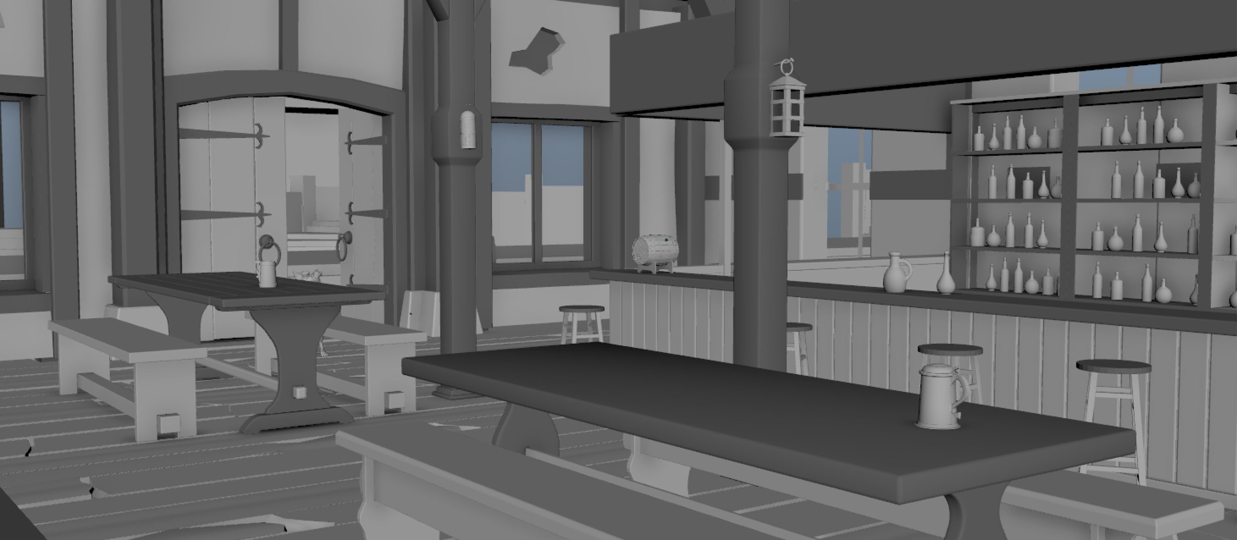 Tavern Interior Environment Blockout