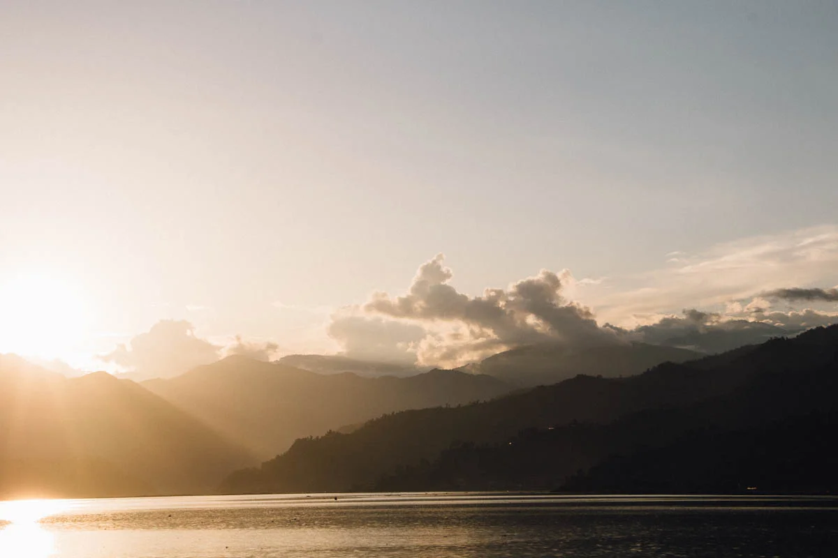 The view over Lakeside, in Pokhara, Nepal in July, 2015.