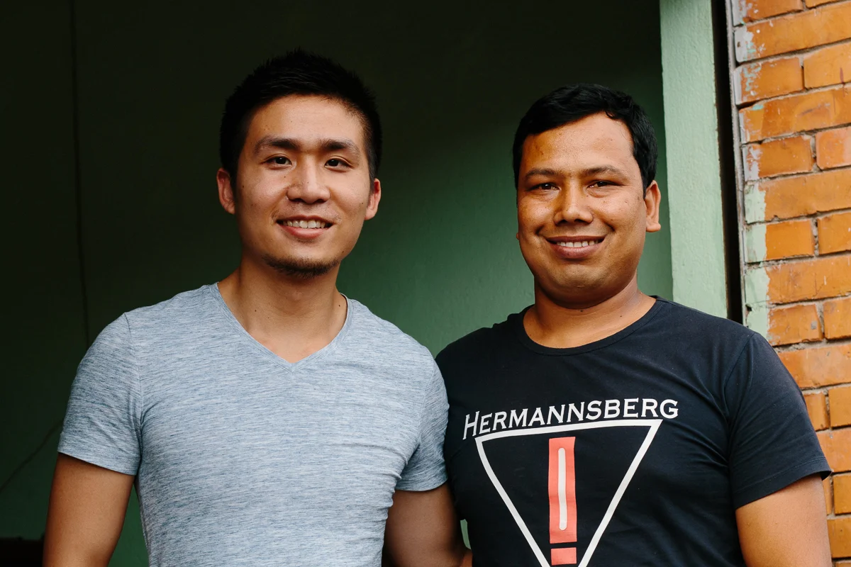 With Prem in his workshop in Bhaktapur just last month.