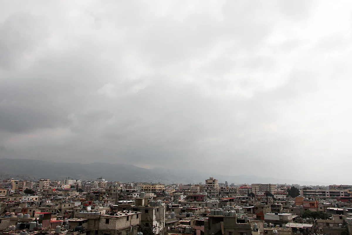 The Chatila skyline, taken off a rooftop of one of the concrete buildings. The homes are mostly precariously built without any foundations. Photography by yours truly.