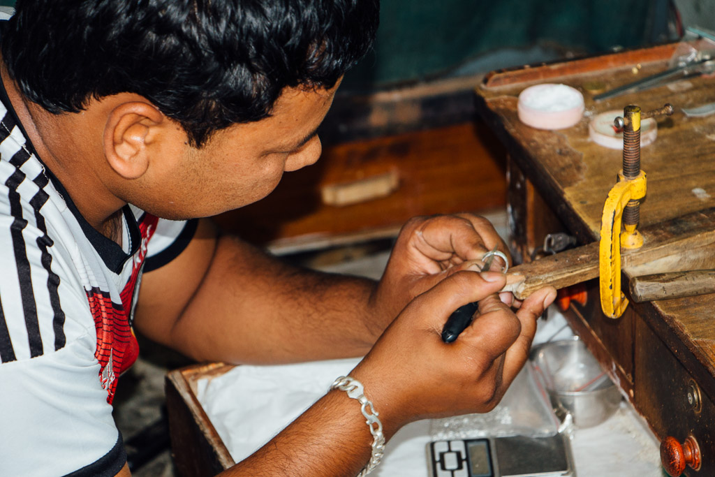 Here is Prem pictured, making one of his first silver rings for Artisan &amp; Fox.