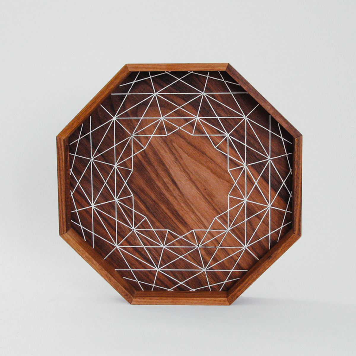 The  ARABESQUE Walnut Tray  with traditional inlay techniques.