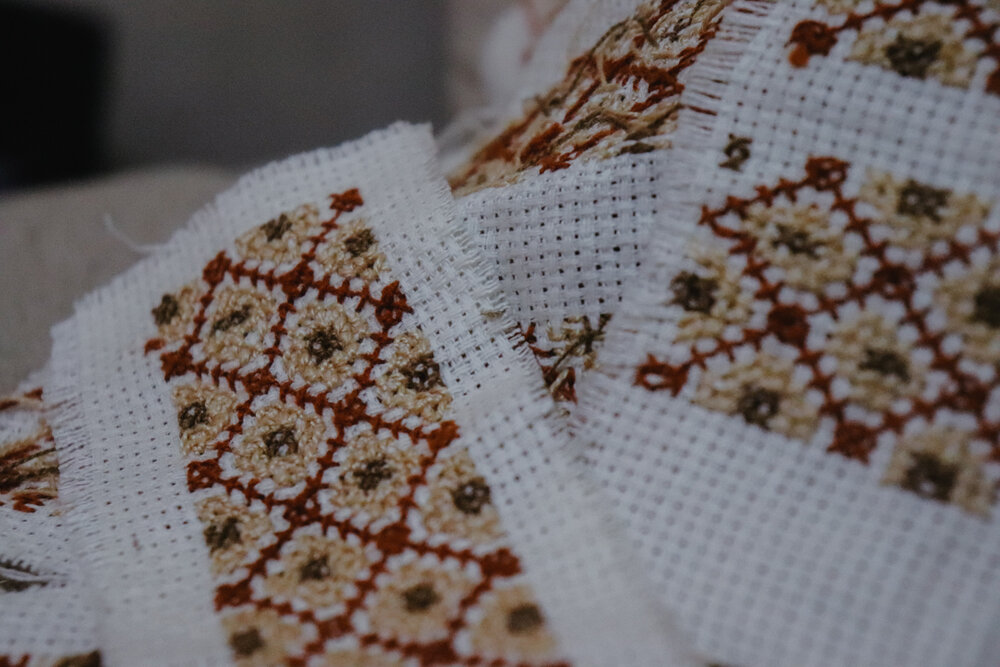 Traditional Syrian cross-stitch embroidery.