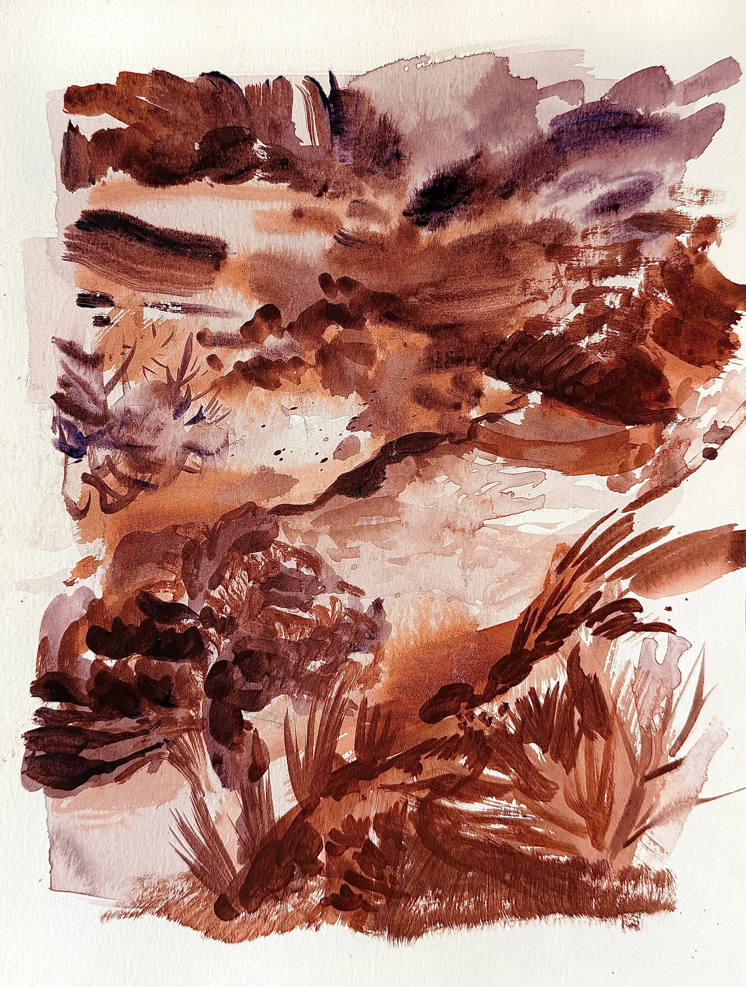  Rhythm of the Woods 

 

 2025, acrylic and ink on paper, 16.6 × 12.6 inches framed 
