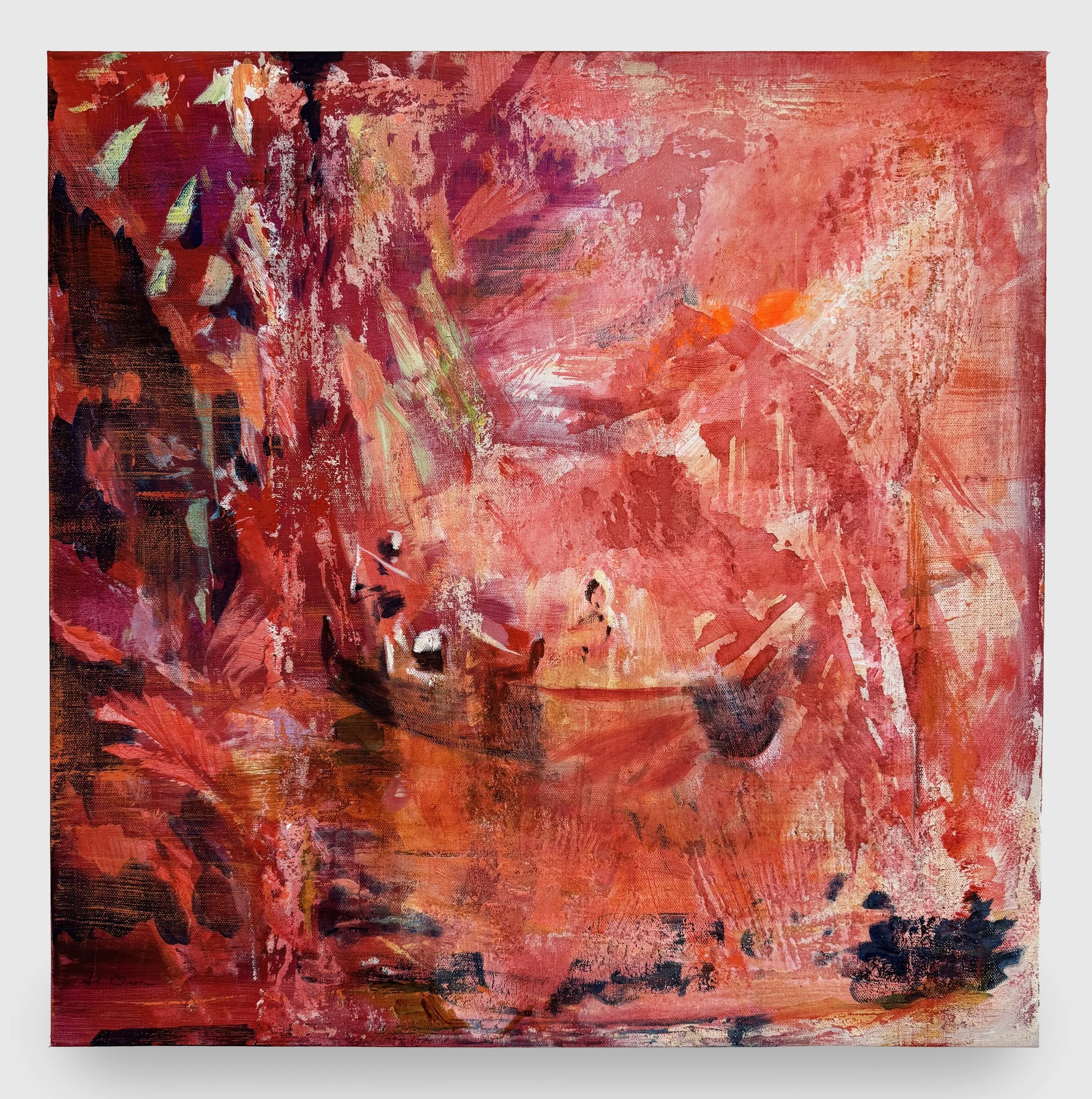  The Places We'll Go 

 

 2026, acrylic, ink, and fabric on canvas, 24 x 24 inches 