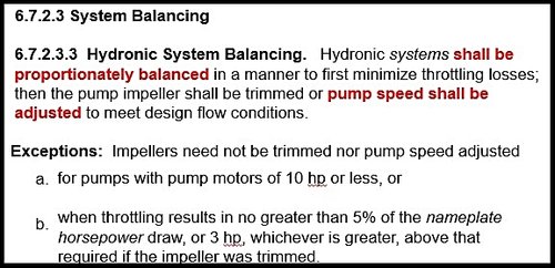 Balancing Options for Systems with Variable Speed Pump Control