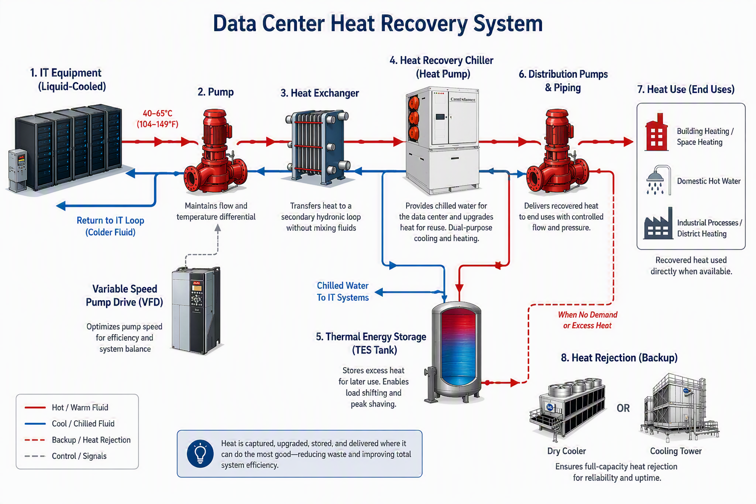 Optimization of Data Center Cooling and Water Efficiency Part 5: From Heat Rejection to Heat Recovery