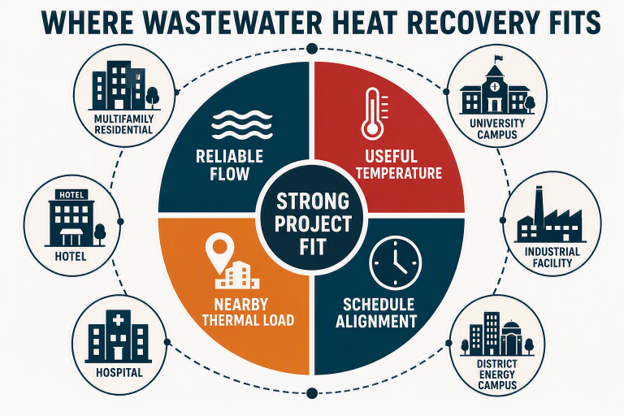Wastewater Heat Recovery Series Part 2: Where Wastewater Heat Recovery Fits