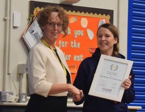 Presentation of the “Outstanding” Primary Languages Award to Canon Burrows CE