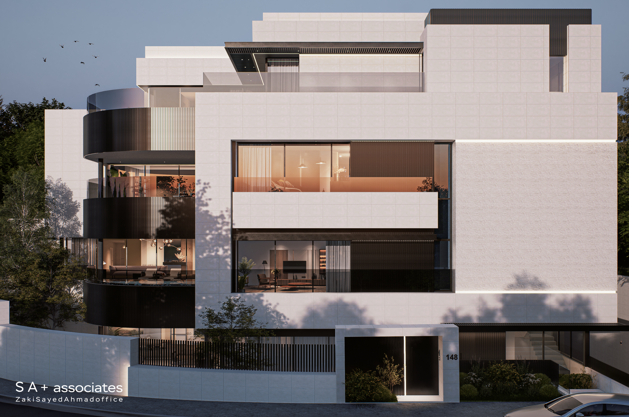 Zaki+Sayed+Ahmad+and+Associates+Architects+Amman+Jordan+SA+a+real+estate+abdoun+front + elevation+entrance+side.png
