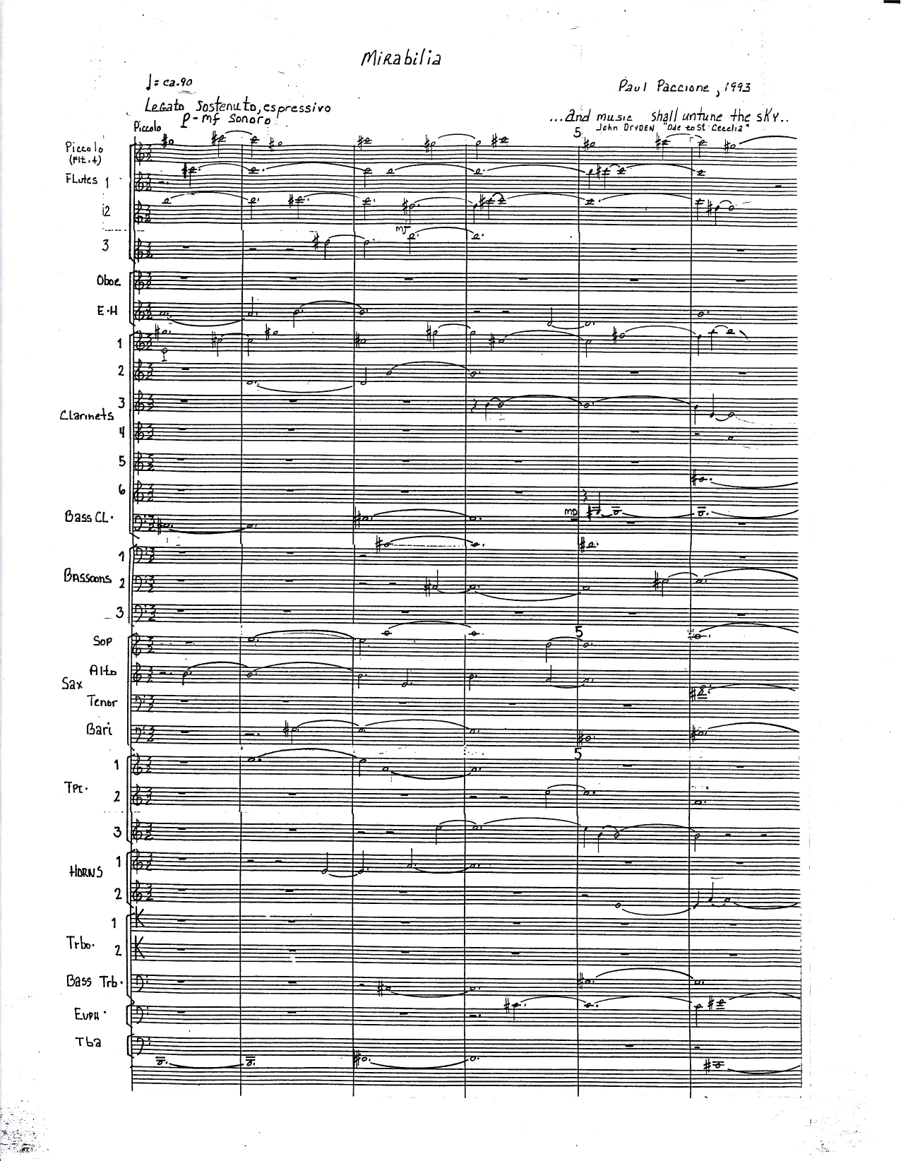 Mirabilia. Symphonic Wind Ensemble (1993)