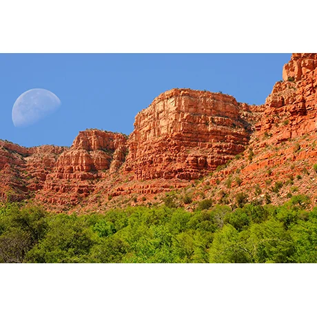 Desert Moon Over Southwest Mountains