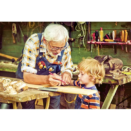 Helping Grandpa in the Workshop