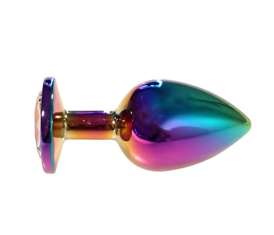 Neo-Chrome Large Butt Plug with Rainbow Gem! — The Spank Academy