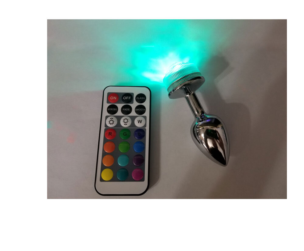 Led Butt Plug Light Up Metal Led Anal Plug Remote Control