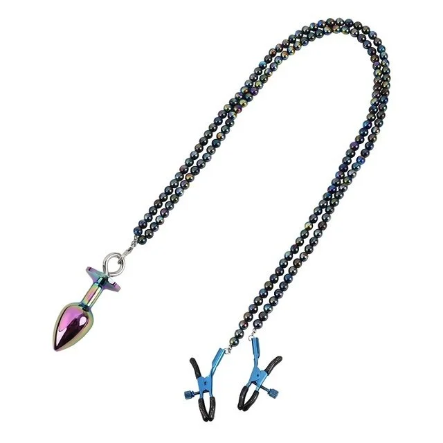 anal plug chain Neo-Chrome Buttplug with Nipple Clamps — The Spank Academy