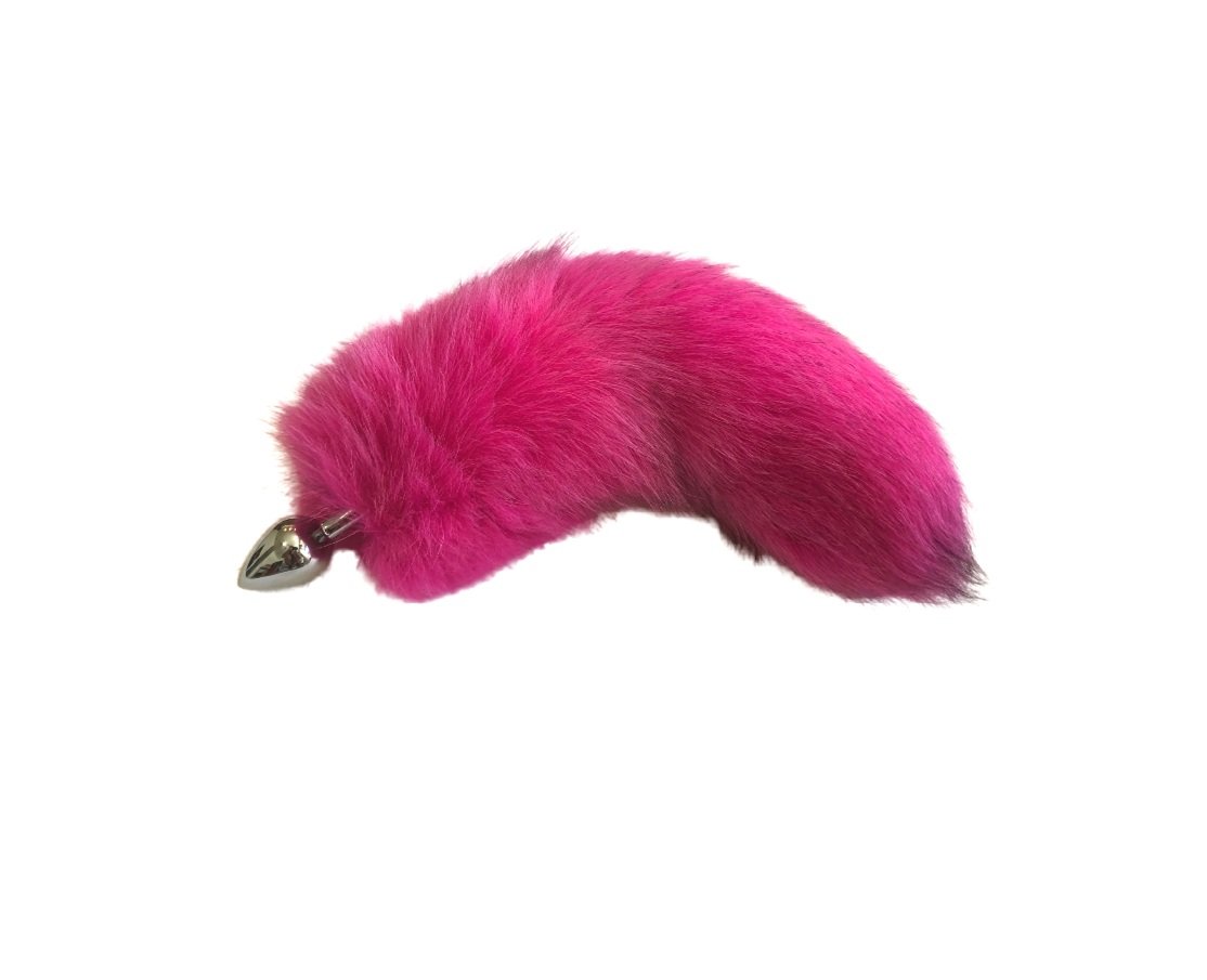 13 Stainless Steel Pink Fox Tail Plug