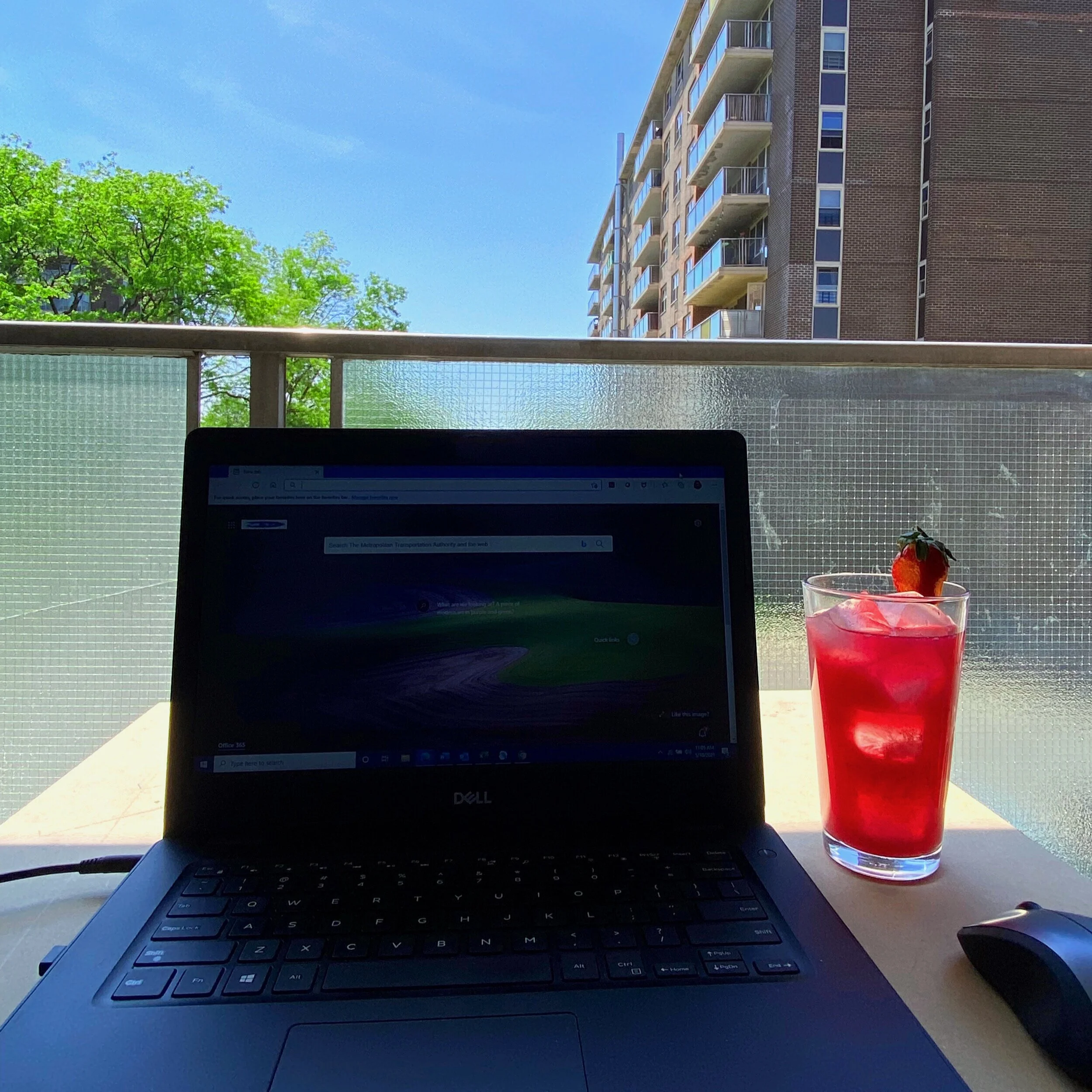Set up laptop on my balcony