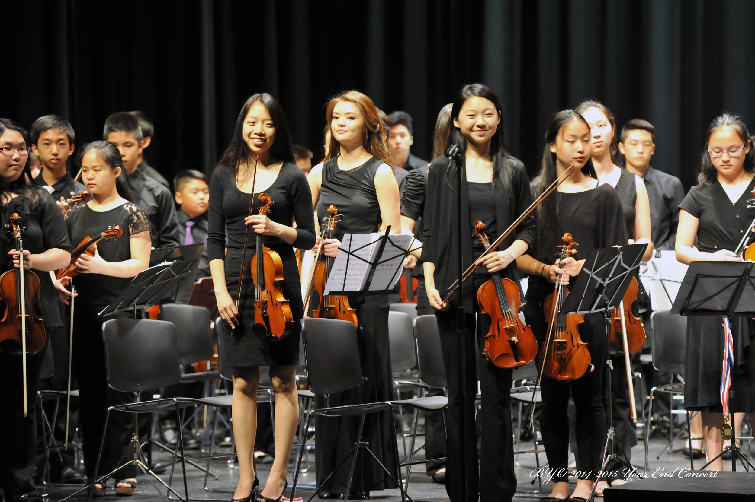 Violinists taking their bow