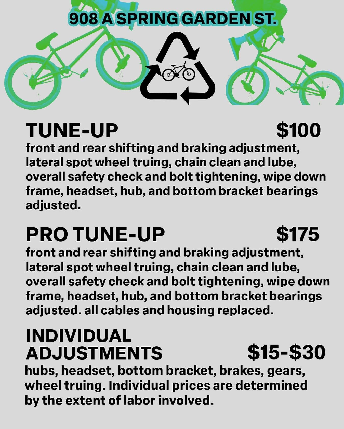 need your bike repaired? bring it by recycles🚲