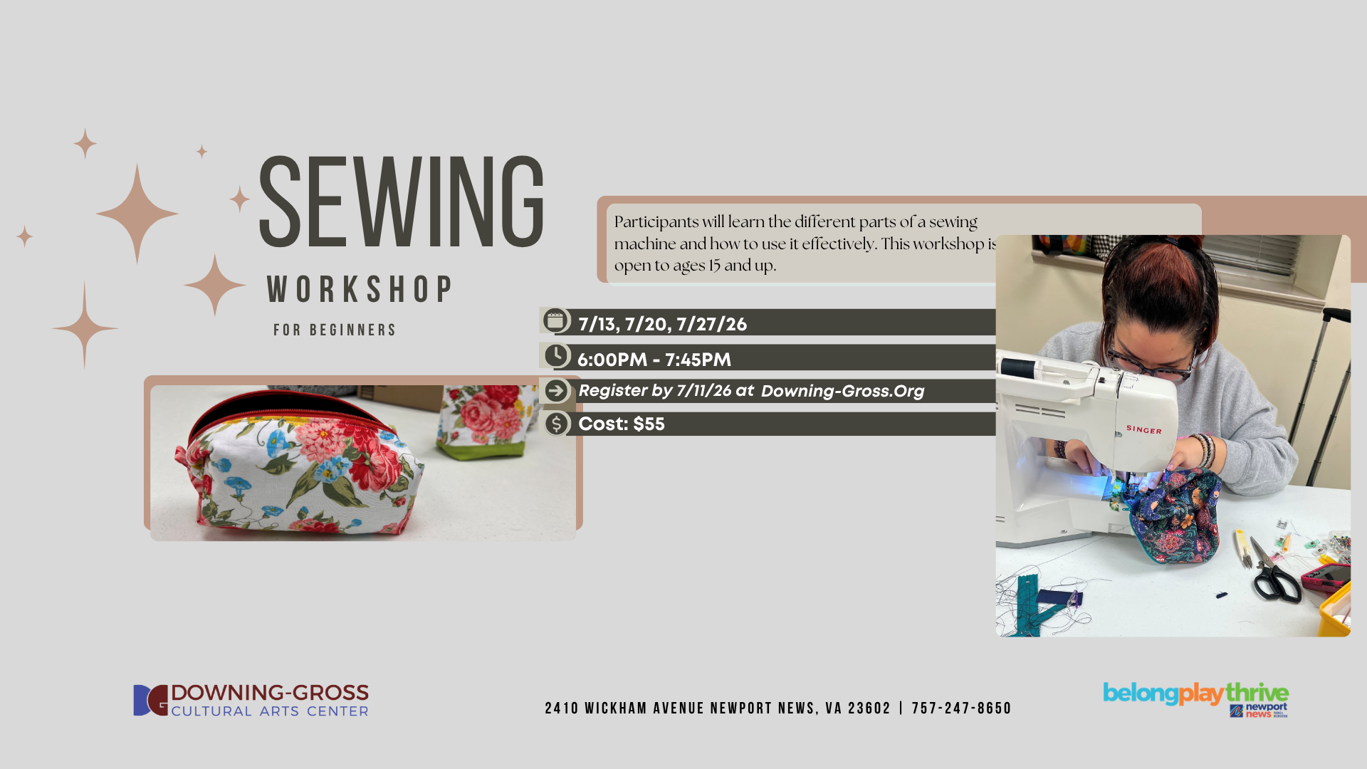 Beginner Machine Sewing Class 