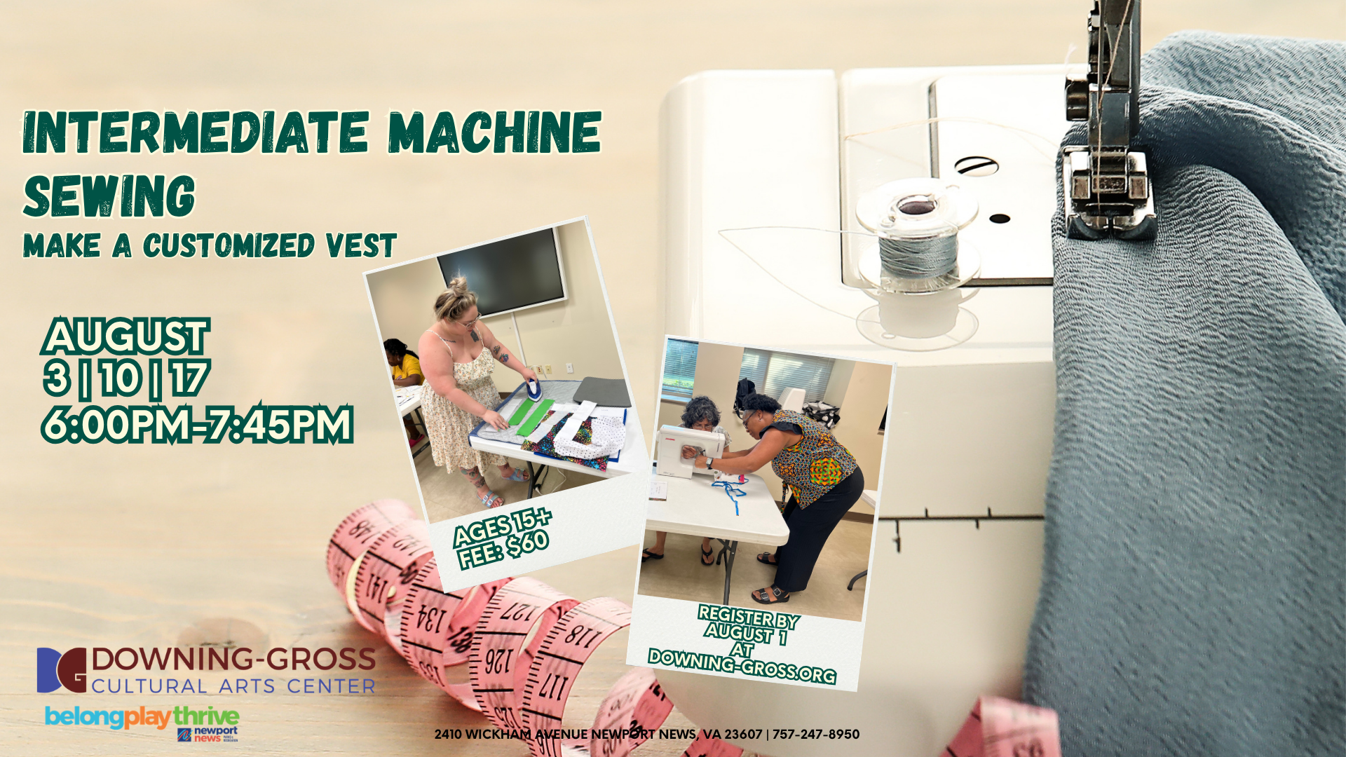 Intermediate Machine Sewing Class 