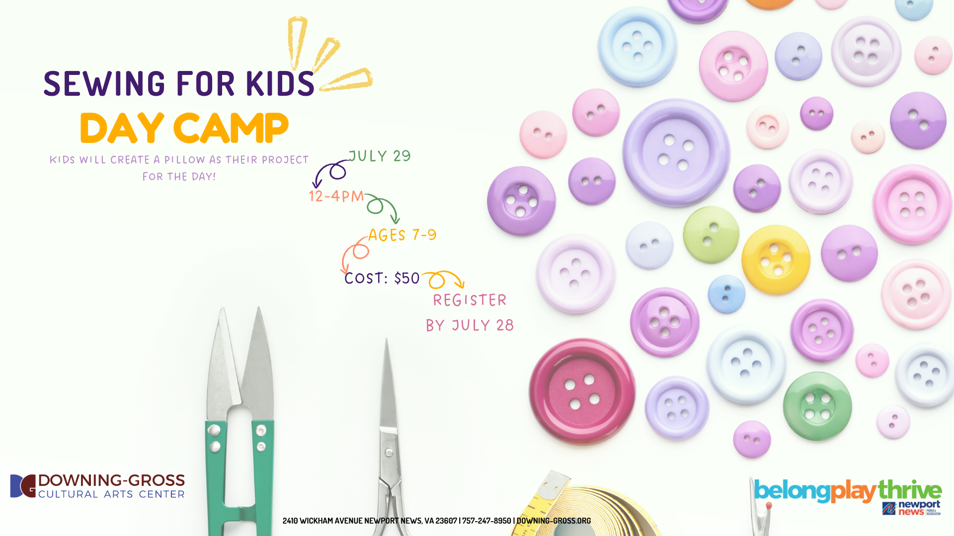 Sewing for Kids- Day Camp