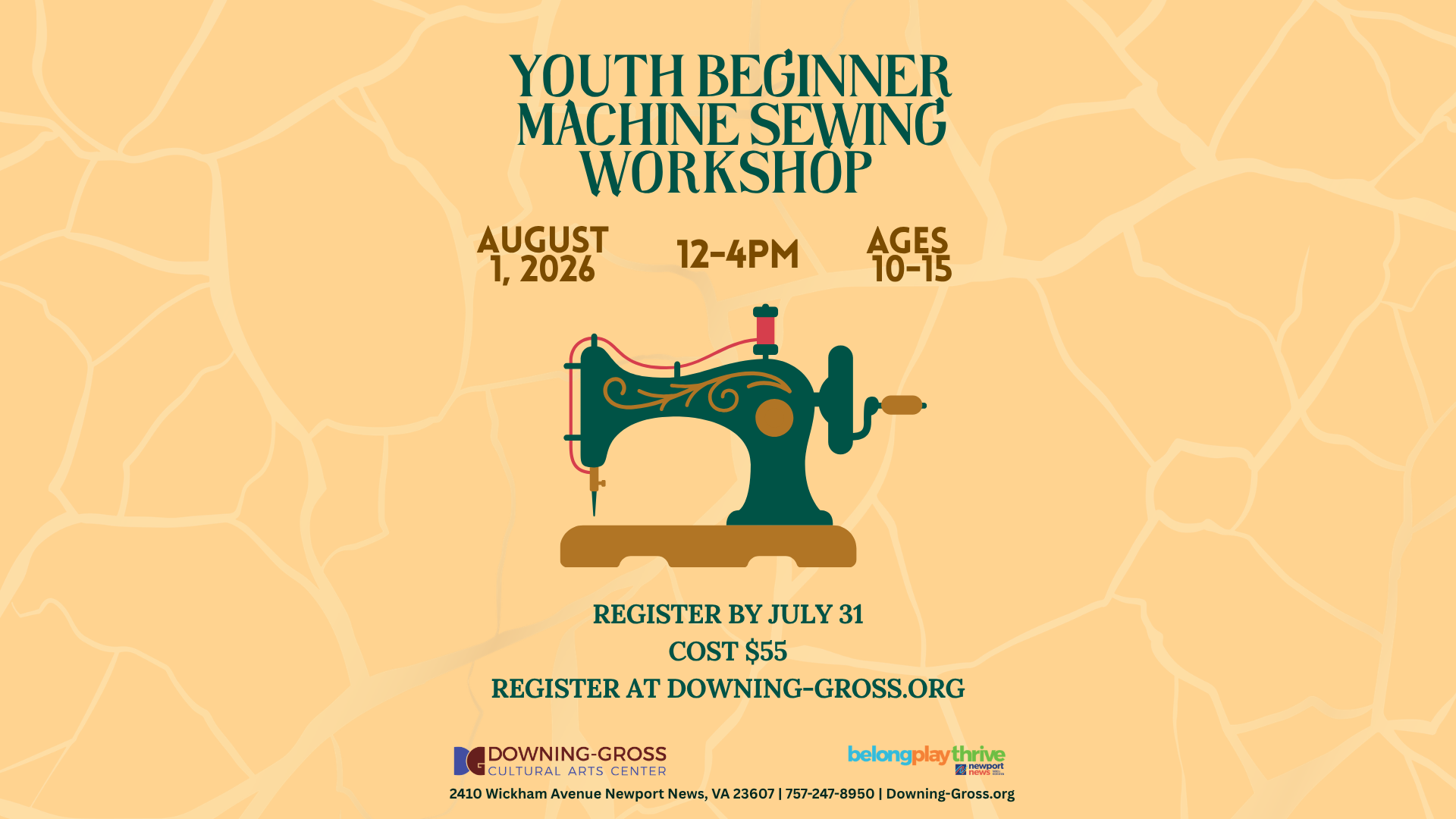 Youth Beginner Machine Sewing Workshop 