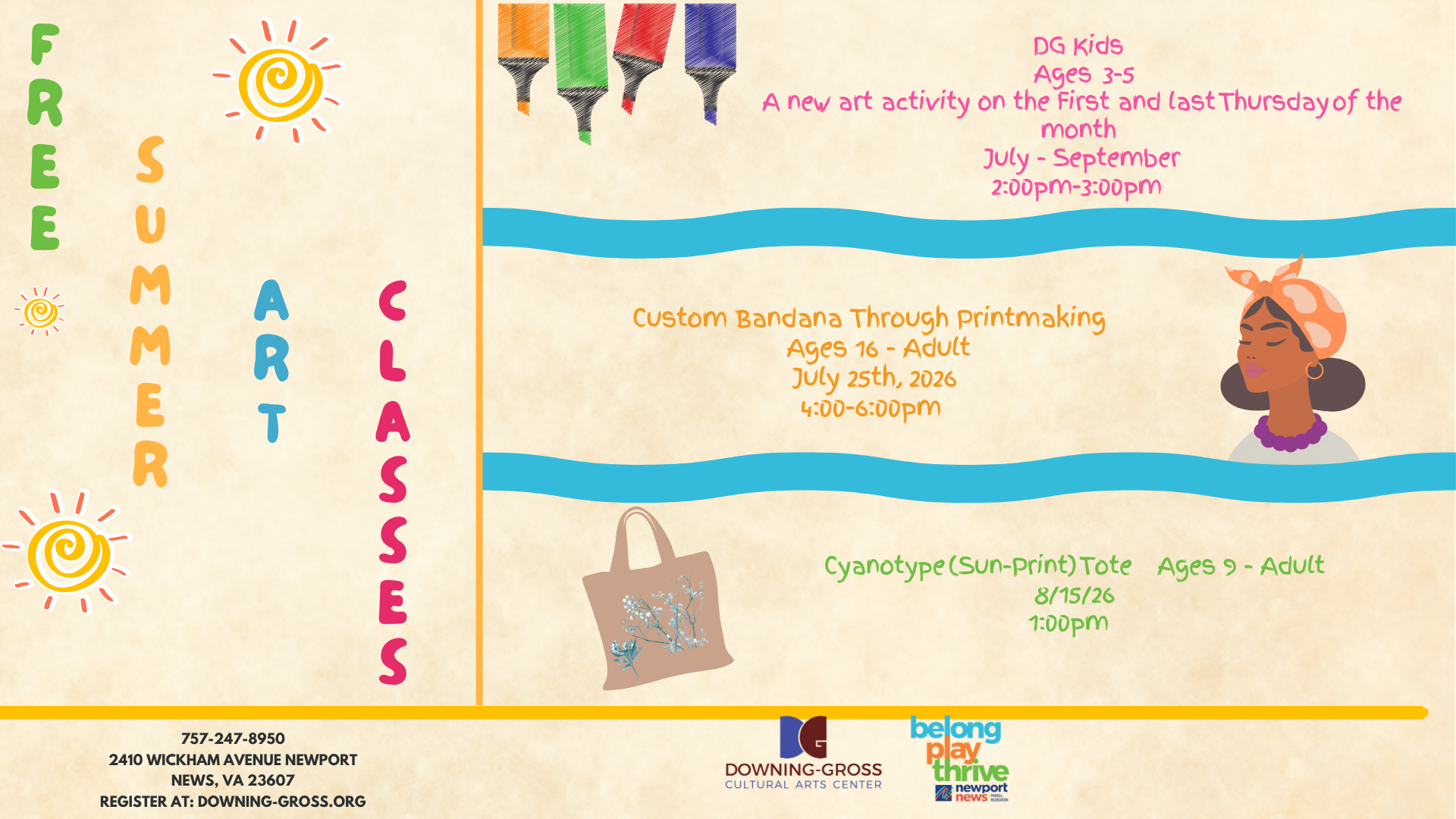 Free Summer Workshops & Classes