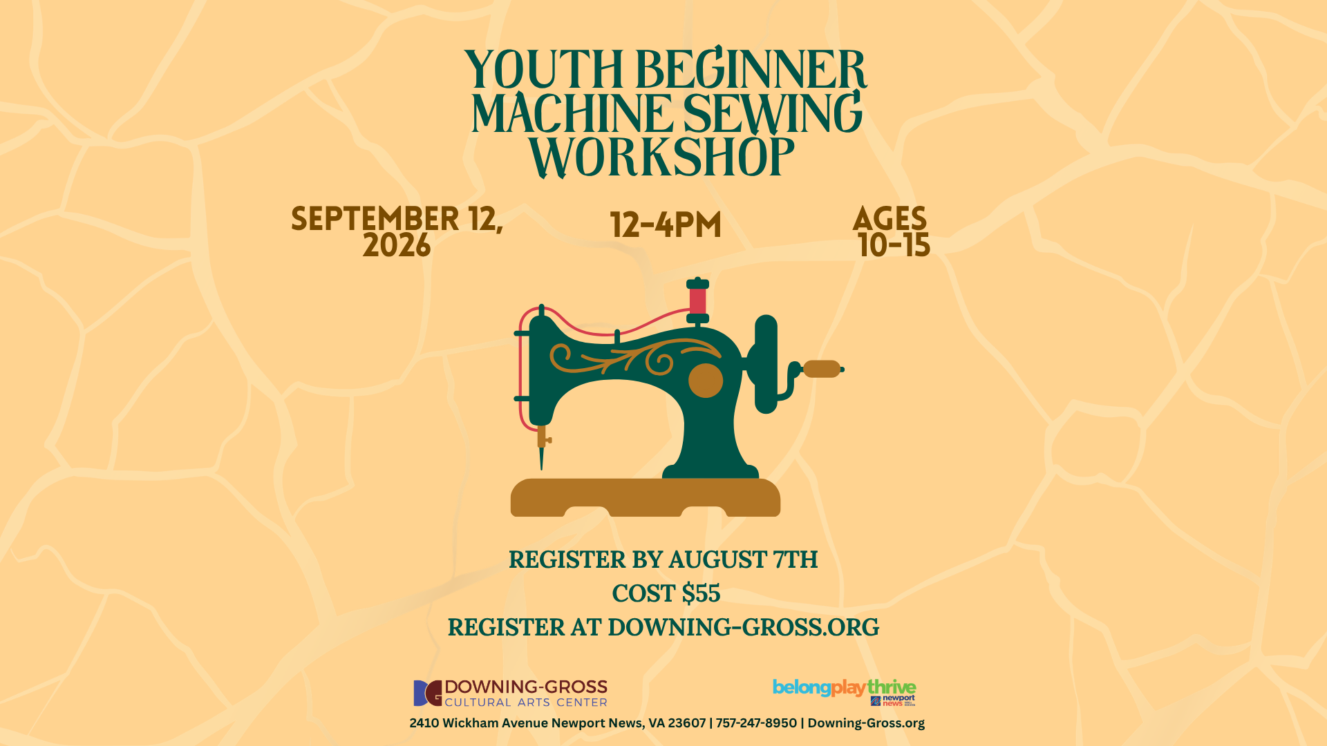 Youth Beginner Machine Sewing Workshop 
