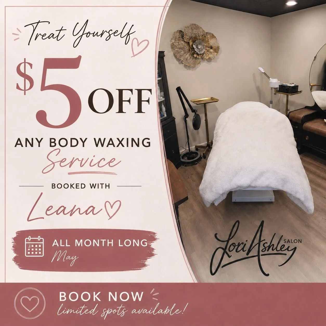 ☀️ Summer is almost here &mdash; the perfect time to start your waxing routine!

Whether you&rsquo;re getting poolside, beach-ready, or just love that smooth, low-maintenance feeling, now&rsquo;s the time to book. ✨

For the rest of this month&mdash;