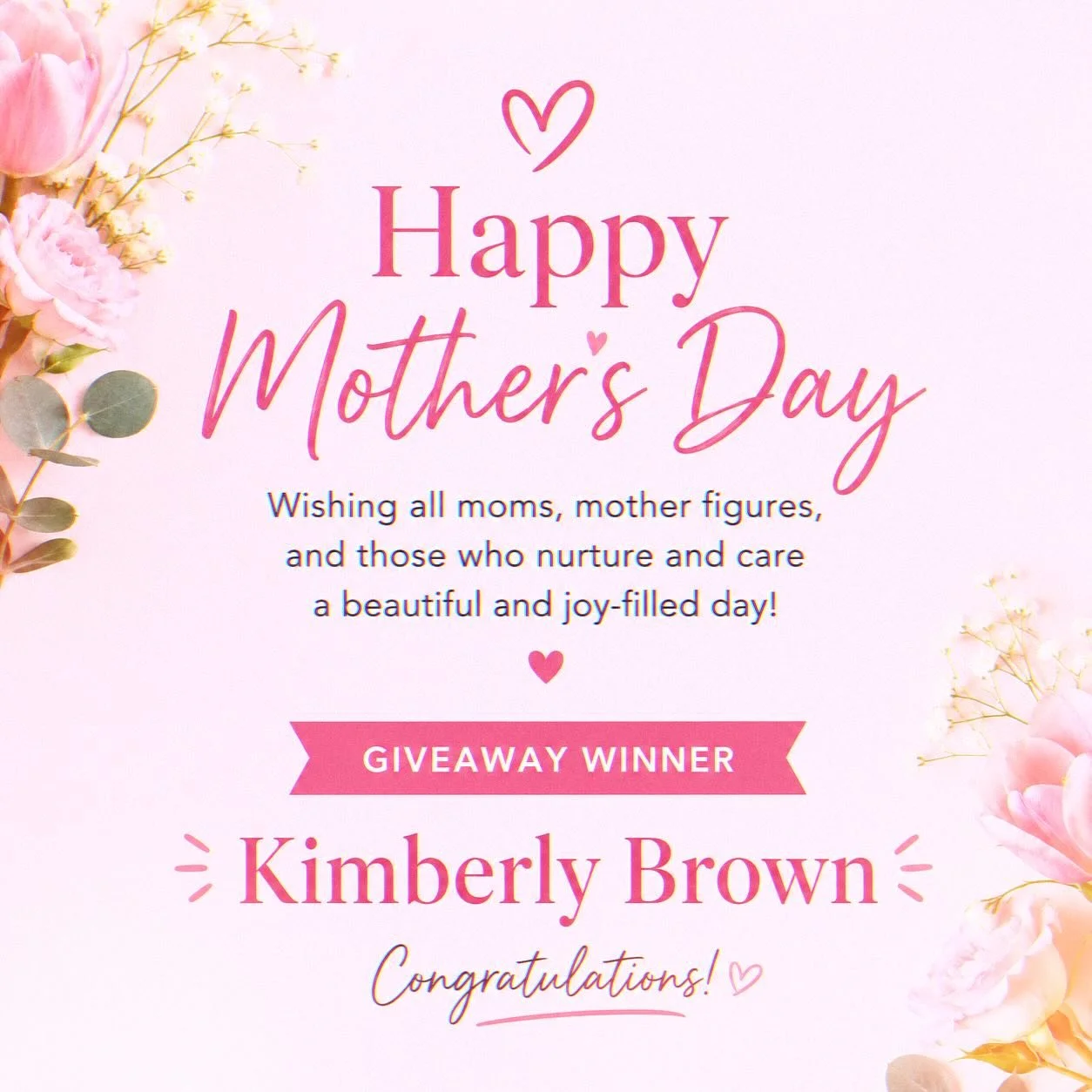 🌸 An extra special Happy Mother&rsquo;s Day to our giveaway winner, Kimberly Brown! 🌸 @mrs.brown12 

Thank you to everyone who liked, shared, tagged, and followed our page. Your support truly means so much to us, and we loved seeing all the amazing