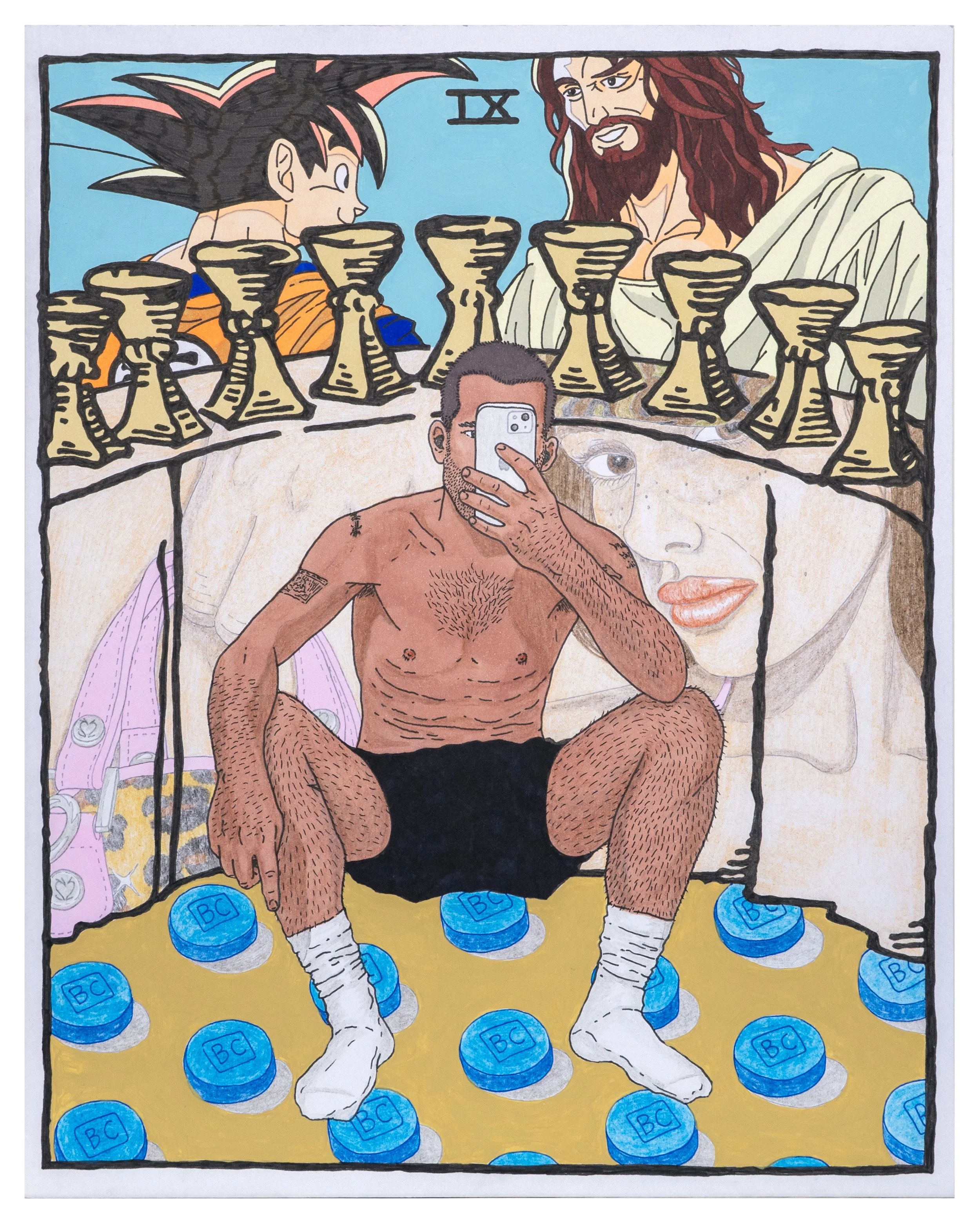 Nine of Cups (A Schoolboy Fantasy That Broke Like a Fever), 2025 [SOLD]