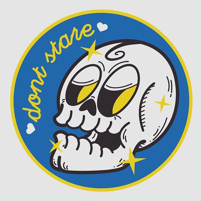 Please don't stare 👀 #art #wip #patch #skulldaddy