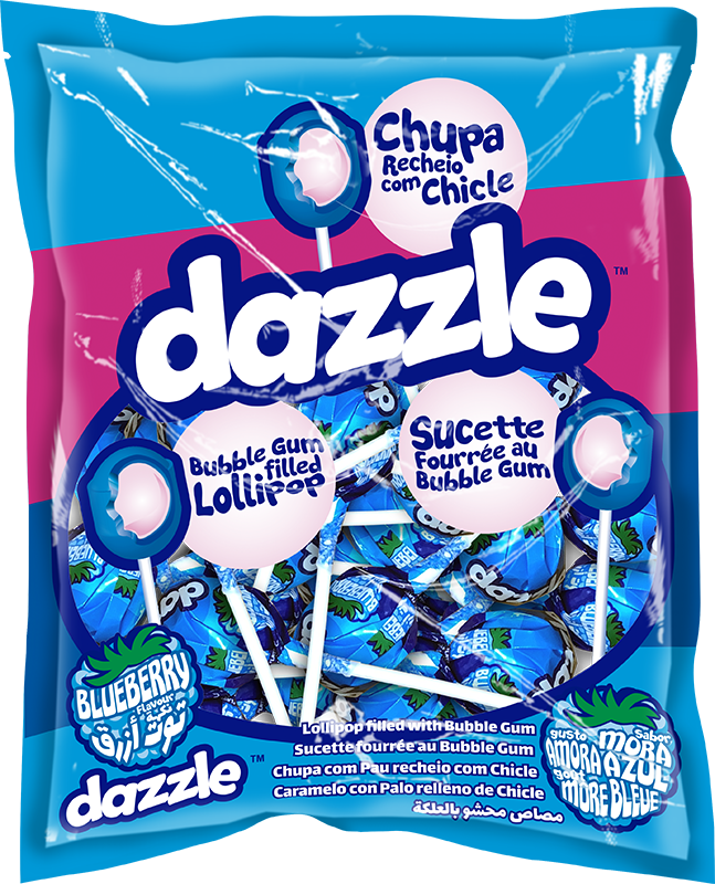 Dazzle Blueberry flavour 13g x 50 pieces lollipops
