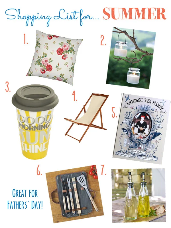 Shopping List for Summer