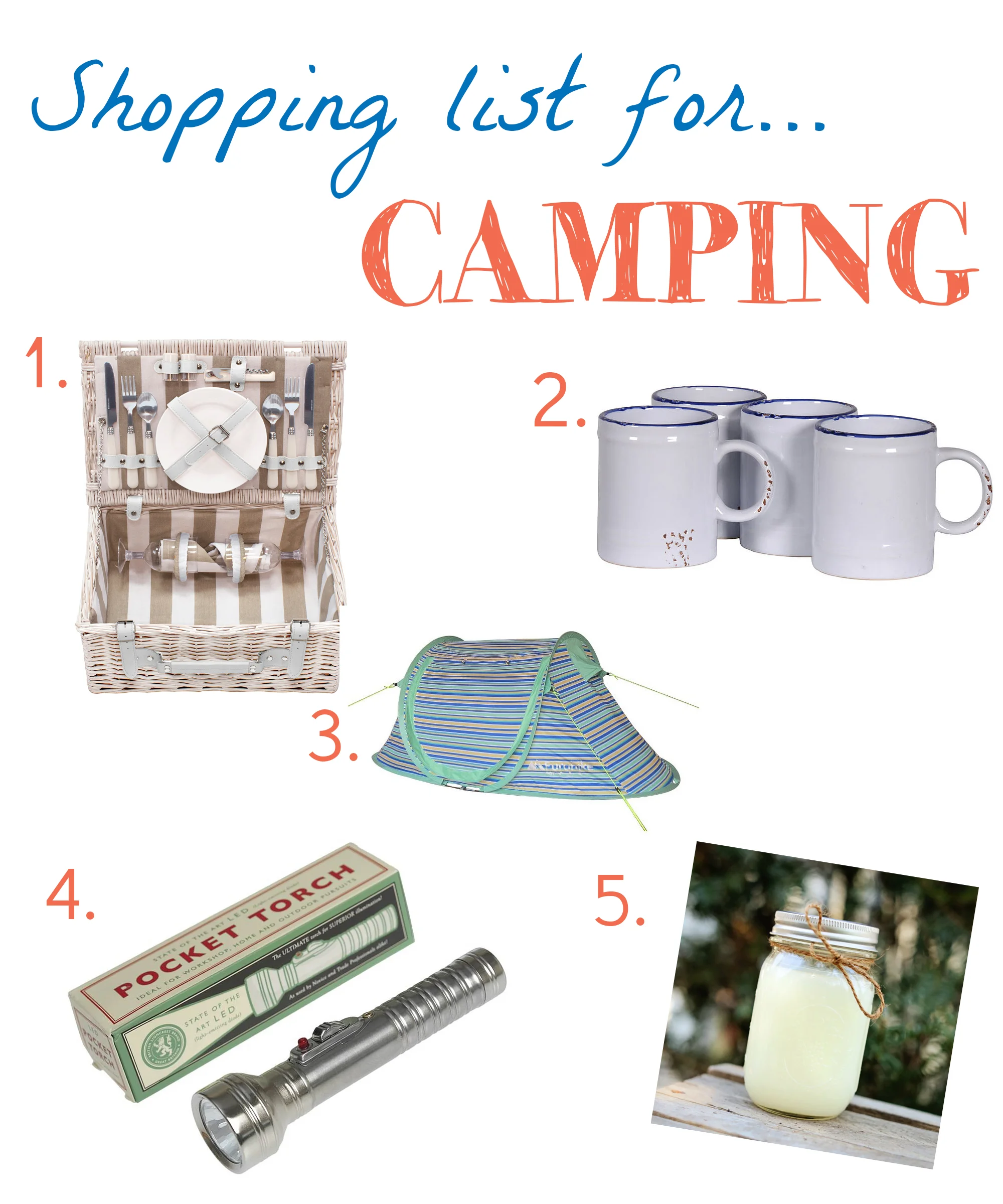 Shopping List for Camping