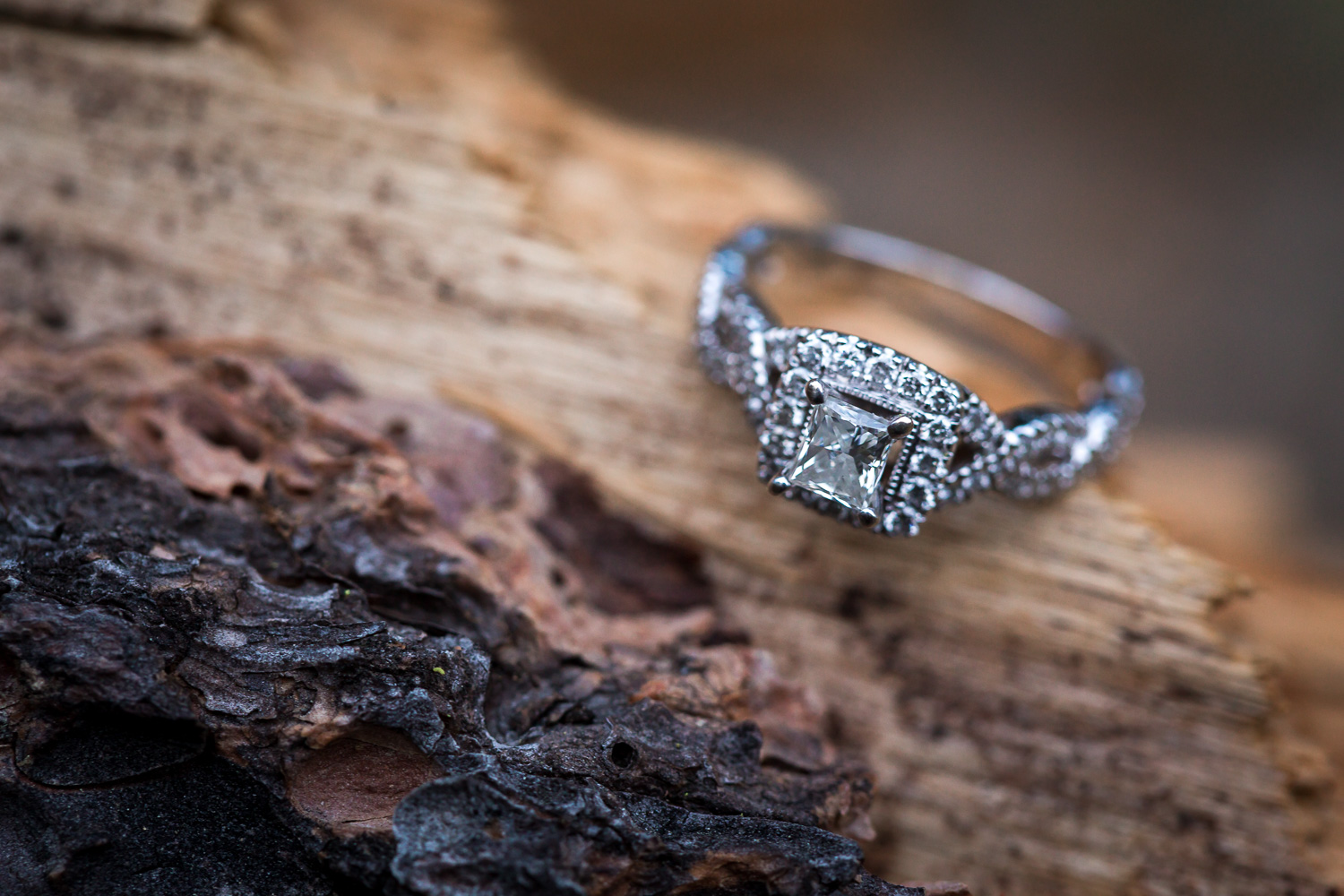 Wooden Wedding Engagement Ring