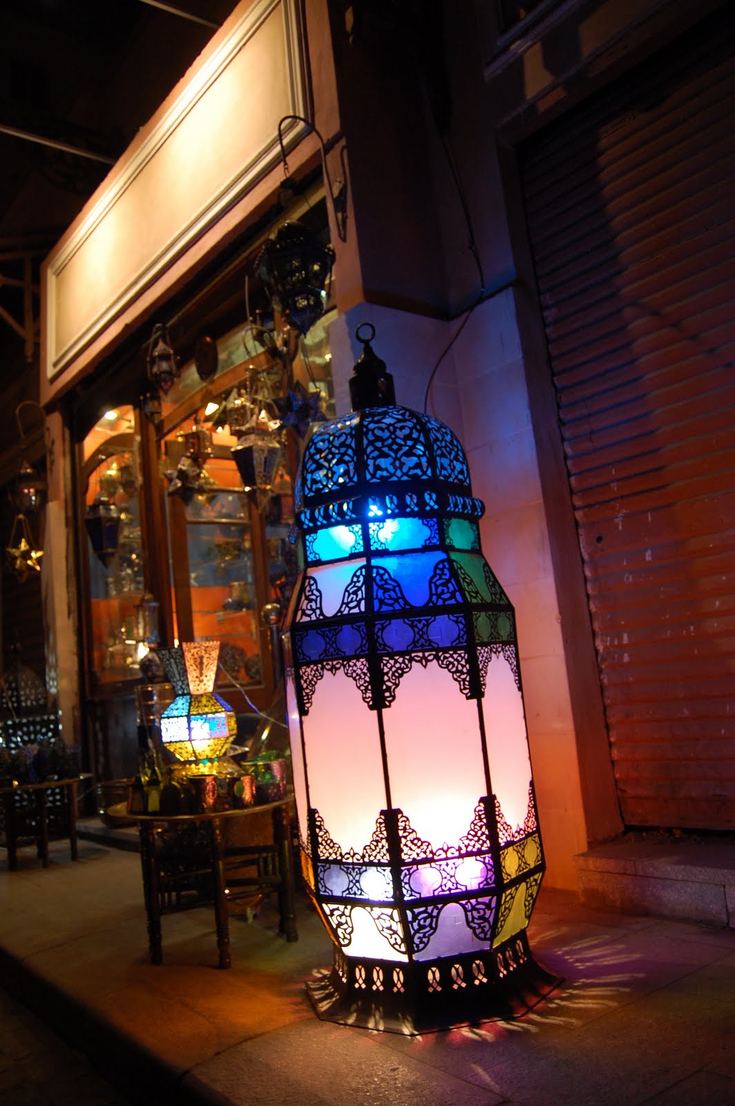 Colorful fanoos outside of a shop. (Photo by author)