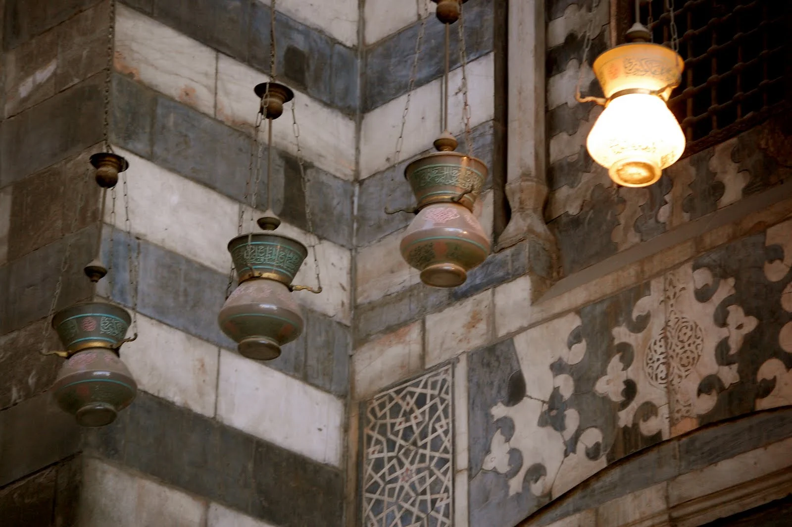 Lamps hanging in the entranceway of Sultan al-Ghuri's complex. (Photo by author)