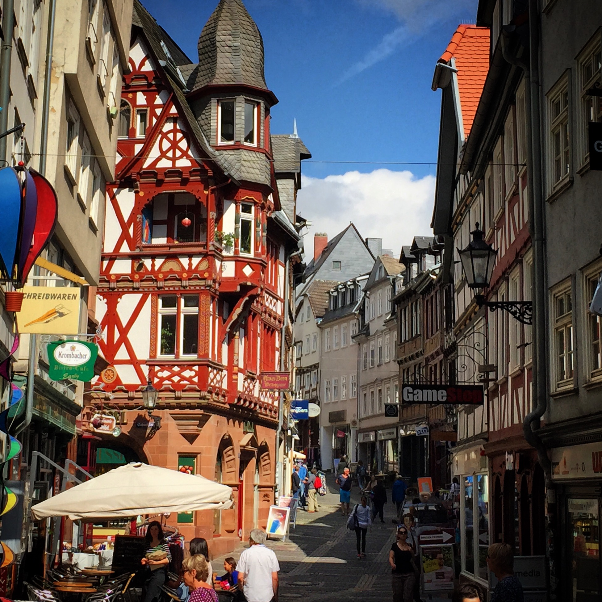 The shops and streets of the Oberstadt.