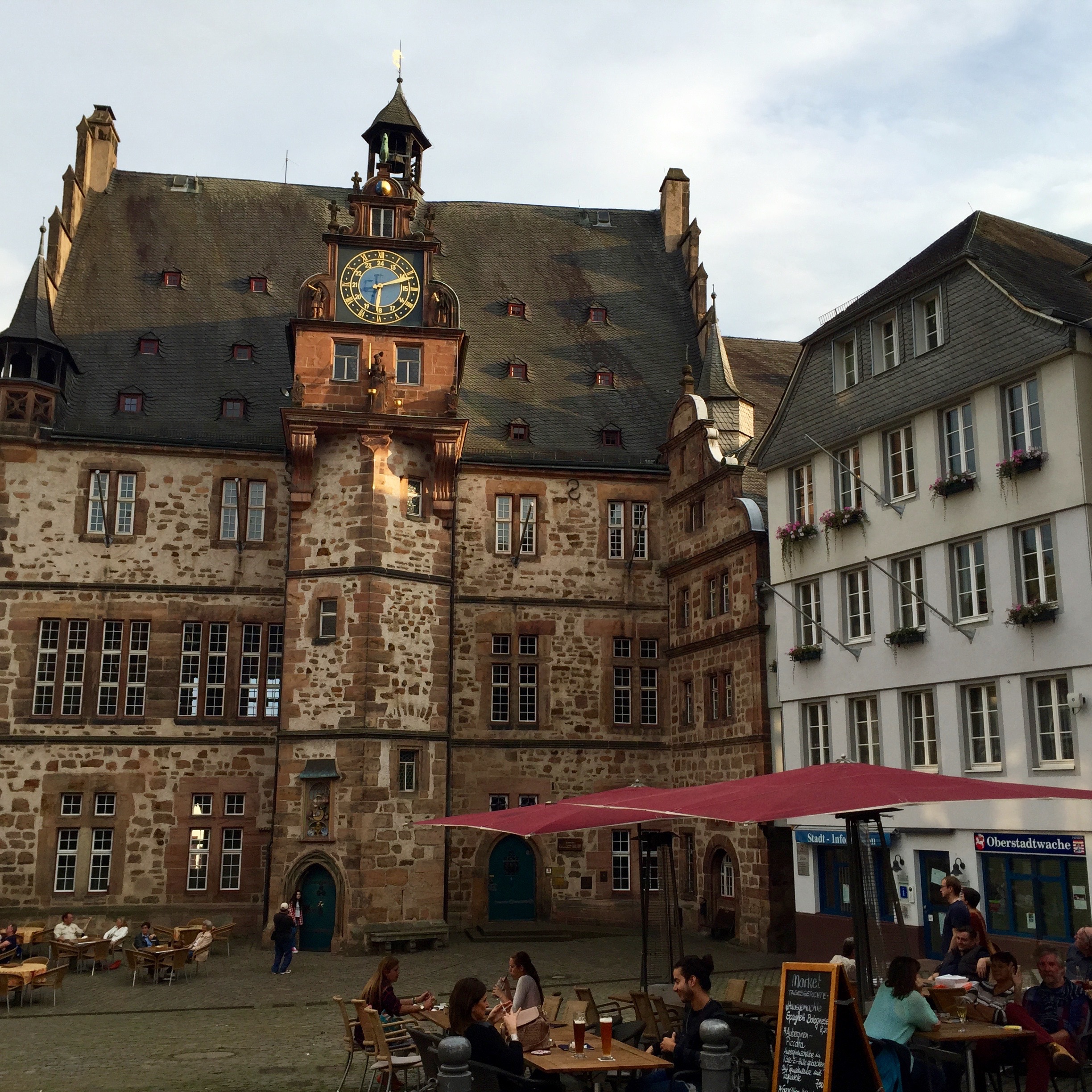 The old town hall with a cuckoo clock which crows every hour. 