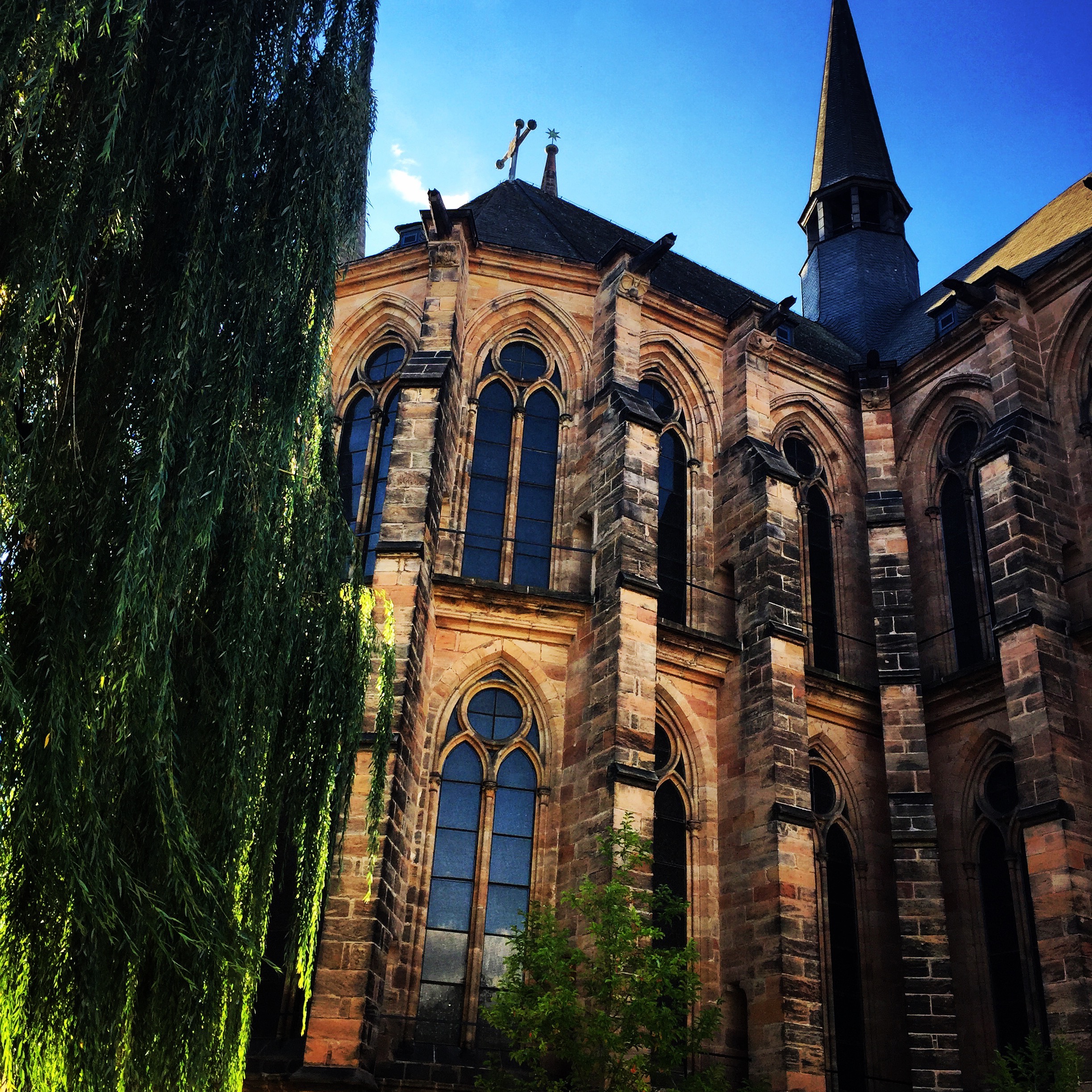A view of the church from the backside. This is the view when coming out of my office building.