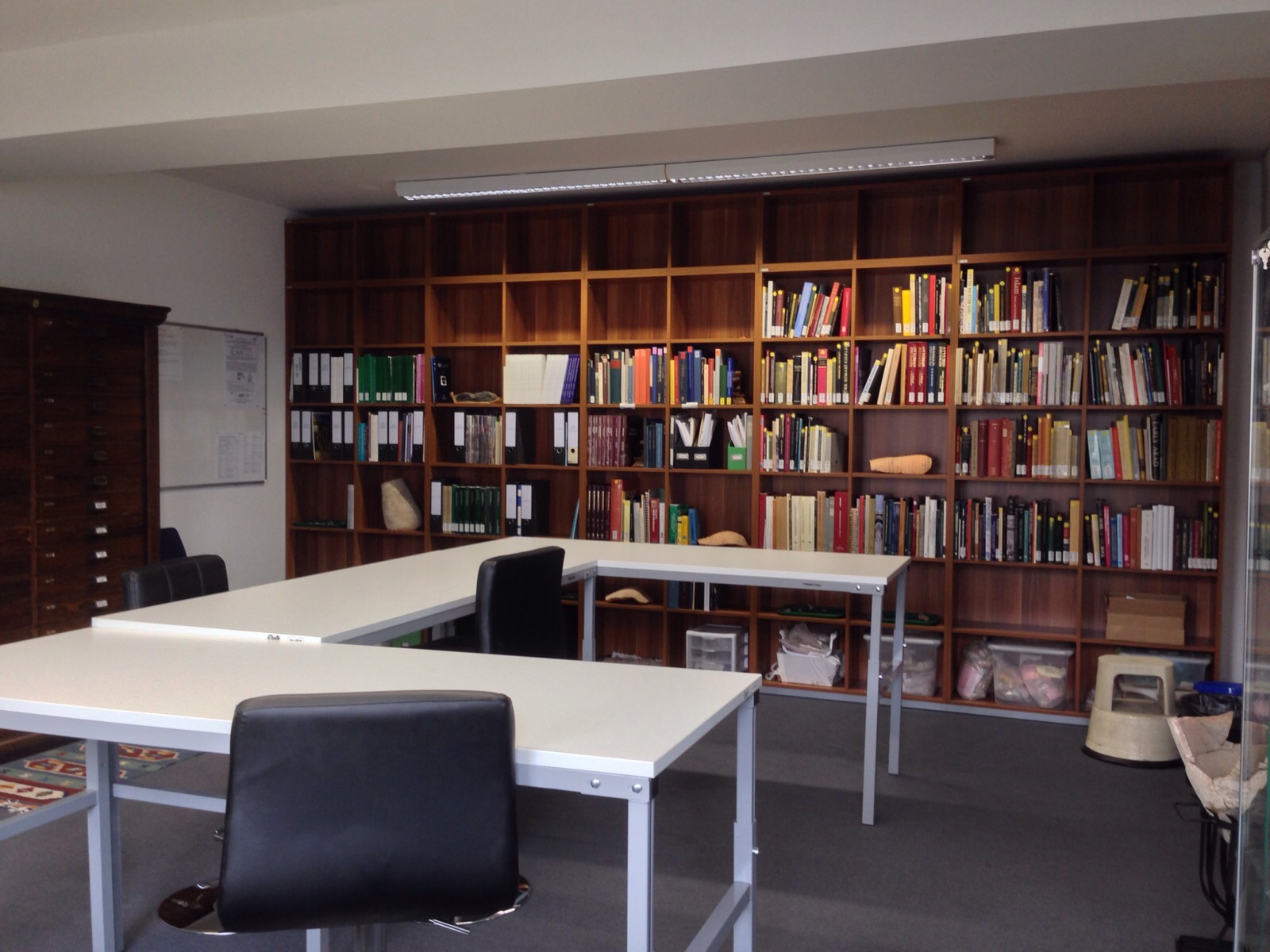 The library of the Islamic Archeology Lab. An impressive, and still-growing collection. 